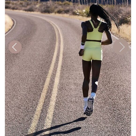 FP Movement Never Better Running Biker Shorts W Pockets NWT Sour Citrus Neon - Picture 3 of 5